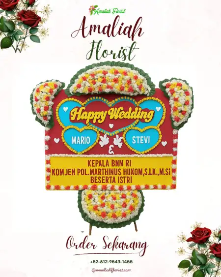 Papan Bunga Pernikahan Borme